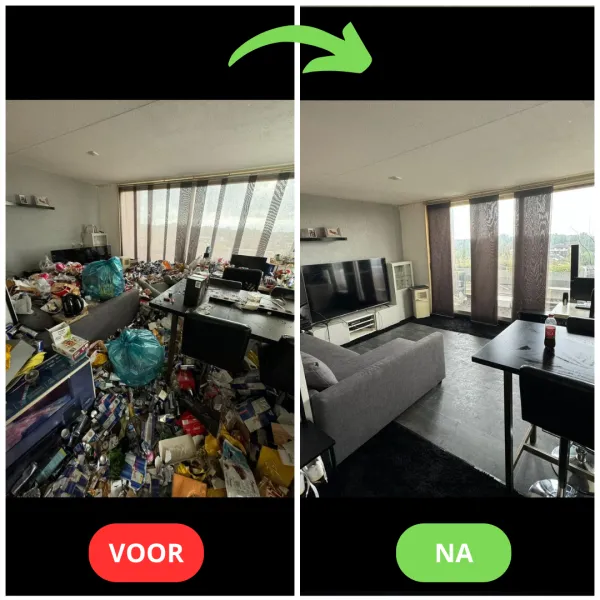 Voor en na - woningontruiming appartement